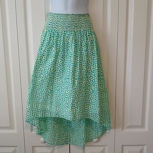 Ann Taylor High Low Skirt Cotton Silk Blend